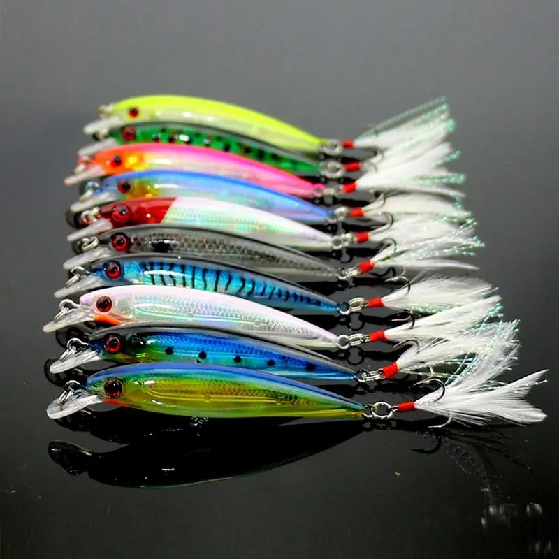 Artificial Fishing Lure with Hook, 10pcs Simulation Fake Bait, Outdoor Fishing Accessories, Fishing Gear, Fishing Lures Kit, Fishing Lure Set, Fishing Supplies