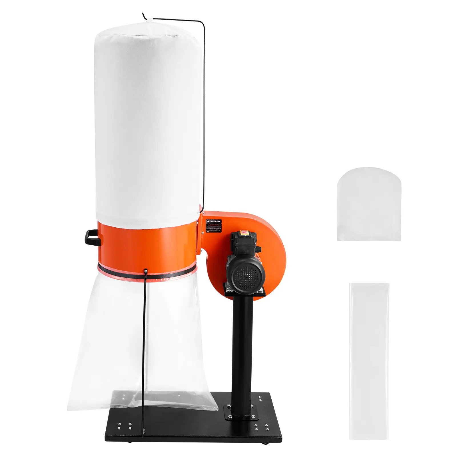 Dust Collector, 800 CFM 2.5 Micron Vortex Cone Dust Collectors, 1HP Sawdust Collection System with 16-Gallon Large Capacity Dusts Collector Bag, Filter Bag, and Casters, 3400 RPM High Speed
