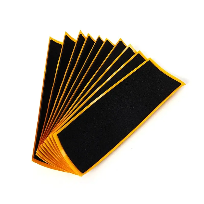 10Pcs/Lot Fingerboard Uncut Foam Grip Tape, Non-Slip Black Deck Tape Sheets, 38x110mm Skateboarding Stickers
