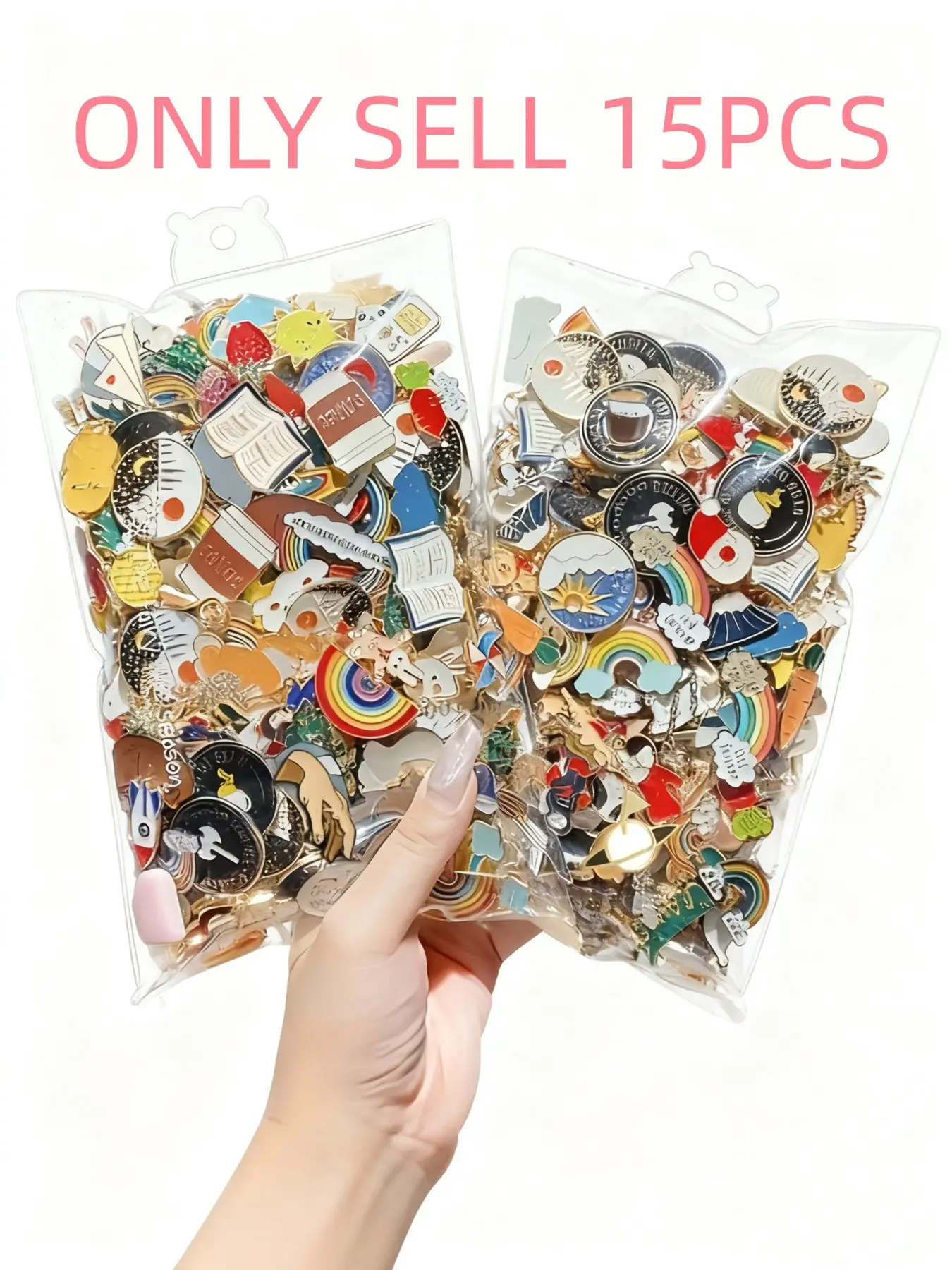 15 Random Creative Cartoon DIY Metal Brooch Pins, Unisex Fashion Accessory, Suitable for Clothes and Bags, Unique Gift Idea