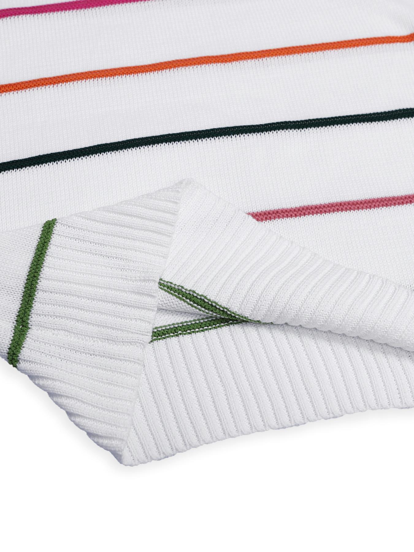 Women's Striped Print Sweater, Casual Short Sleeve Round Neck Jumper for Daily Wear, Ladies Knitwear for Spring & Fall