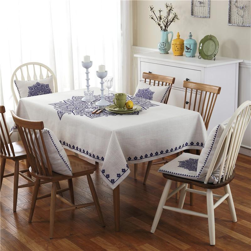 Imitation Linen Dining Chair Cushion, Seat Pad, Backrest Cushion, Pillowcase, Tablecloth, Multi-Purpose Cover Towel