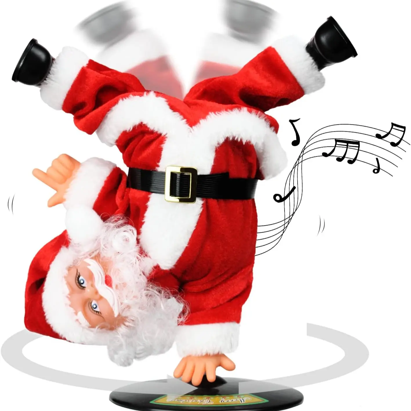 Electric Santa Claus Dancing Ornament, Music Playing Santa, Rotating Street Dance Santa, Plush Christmas Decor, Kids Gift