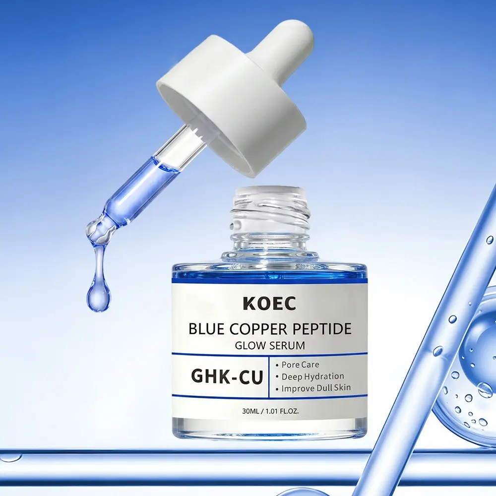 Blue Copper Tripeptide Glow Serum, Plumping Facial Serum Infused with Niacinamide | Anti-Aging, Skin Firming Formula to Boost Youthful-Looking Radiant Skin