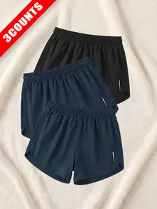 Women's Solid Color Breathable Quick Drying Gym Shorts, Casual Comfy Skinny Shorts for Daily Outdoor Wear, Ladies Sportswear for Summer