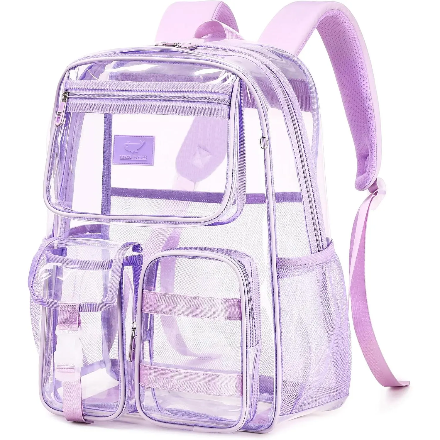 Clear Backpack for Girls  Laptop Bookbags 15.6 Inch For School | Stadium Approved Transparent Heavy Duty See Through College Bookbag Travel Work Daypack for Women Students ()