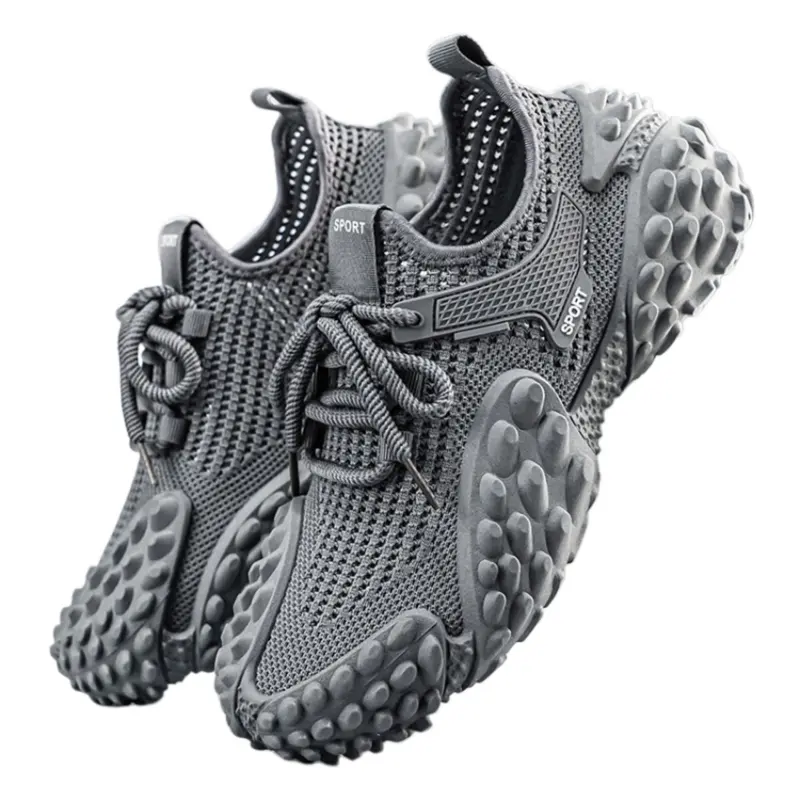 Men's Retro Breathable Mesh Thick Soled Sneakers, Durian Sole, Thick Heel Lift, Suitable for Summer and Daily Use, Sizes 39-45