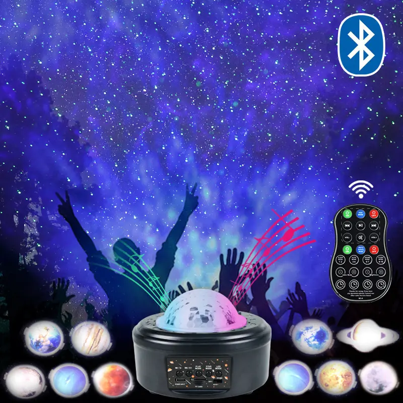 Light-up toy lamp, Bluetooth music starry sky lamp, starry sky bedroom projector, night light, creative romantic gift lamp
