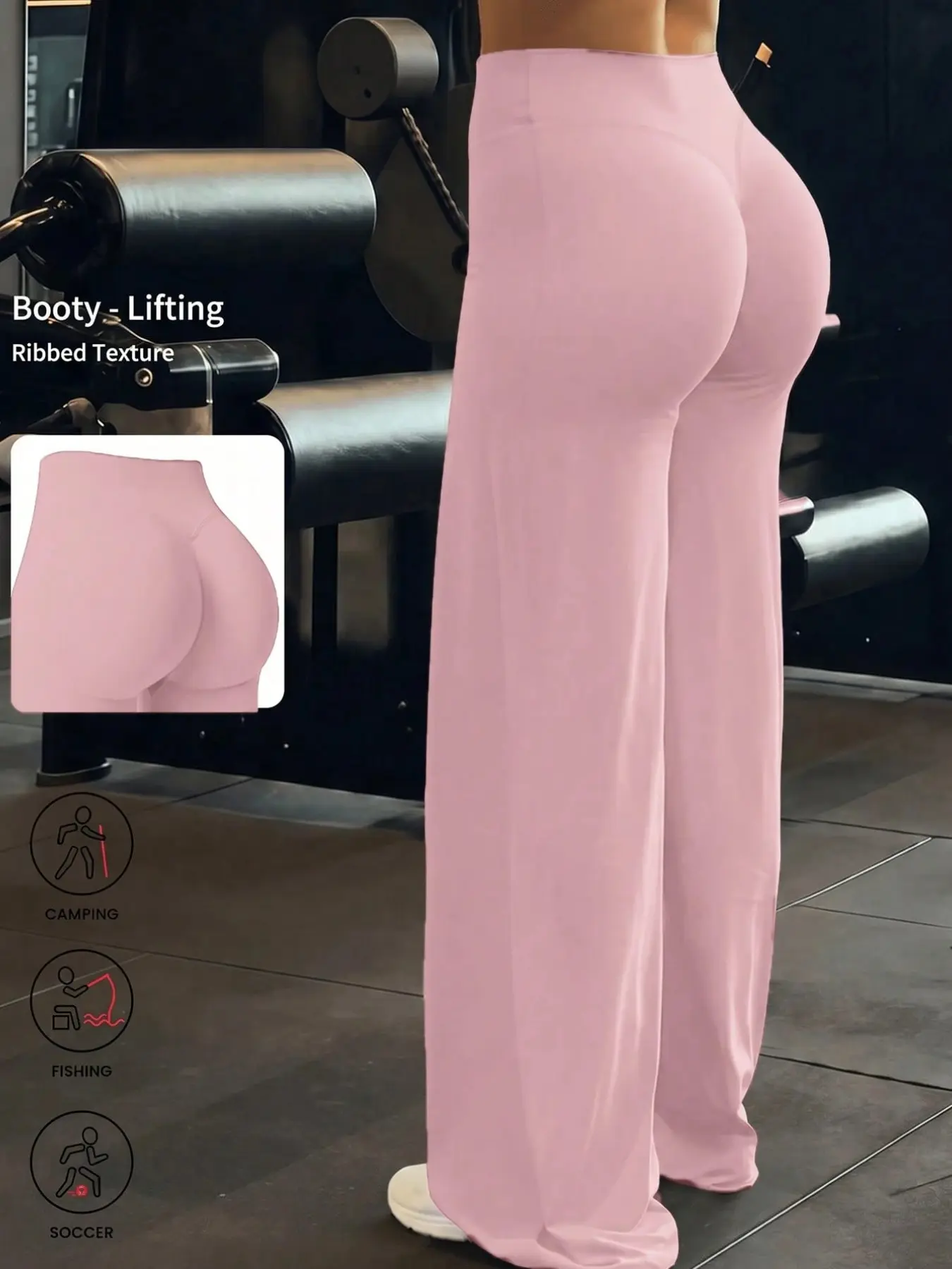 Sporty Solid Light Pink V Front High Waist Stretch Flared Leg Yoga Pants,Womens Butt Lifting Bodycon Workout Bell Bottom Leggings,Gym Daily Street OOTD Soft Breathable Activewear Pants Matching Cropped Sweatshirts Viral TikTok Trendy Ladies Sculpting Flar