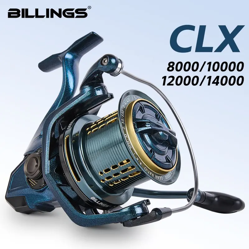 Billings Clx Casting Reel 8000-14000 Series, 4.8:1 Gear Ratio, 6+1 Bearings, 44lb Max Brake Force, Full Metal Spool, Saltwater & Freshwater Fishing
