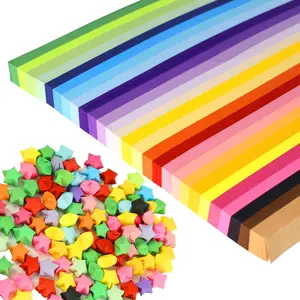 1512 Sheets Double Sided Origami Star Paper Strips 27 Assorted Colors Solid Color Lucky Wish DIY Hand Art Crafts For Children And Adults