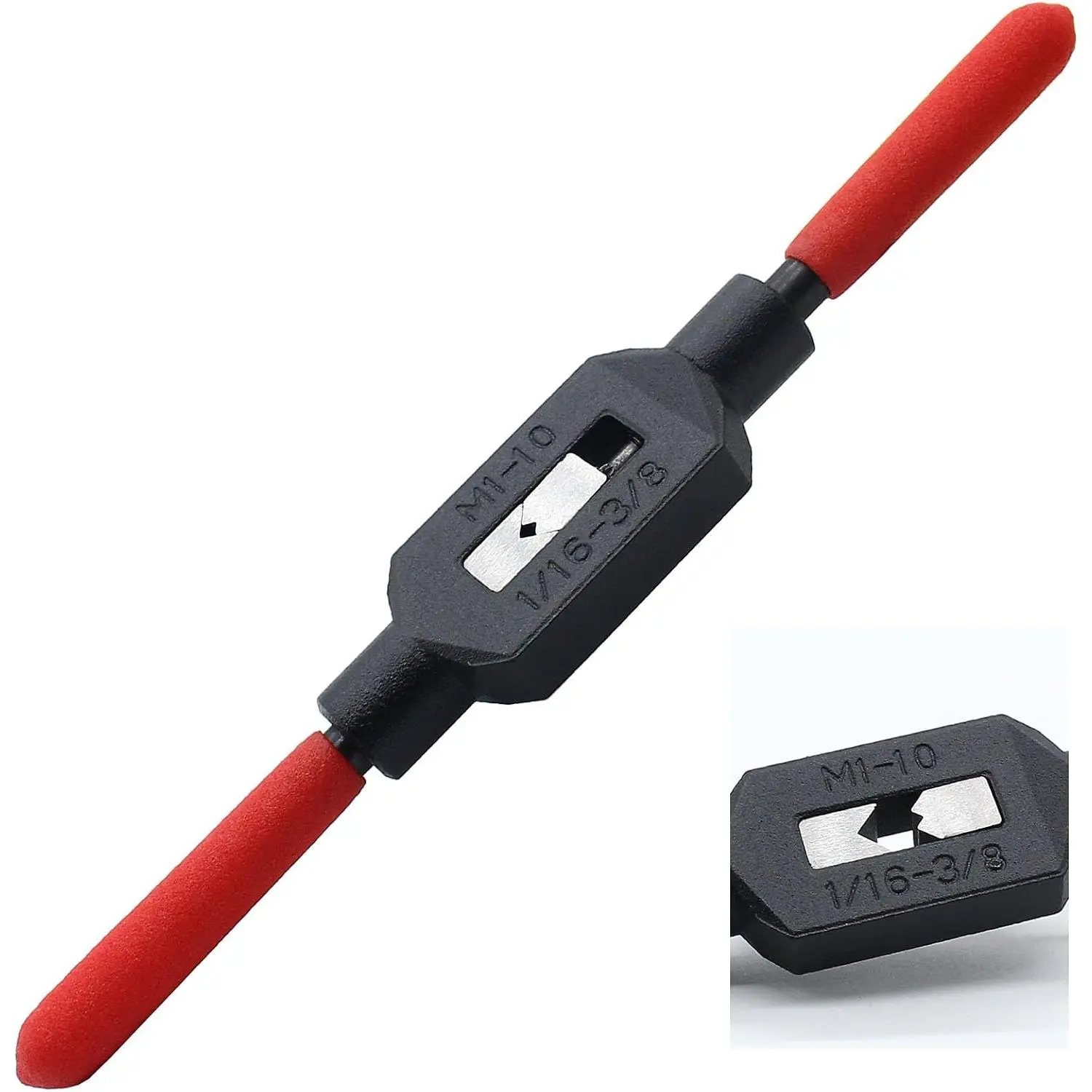 1 Pack 1/16"-3/8" Adjustable Tap Wrench Large Tap Handle Metric M1-M10 Taps Thread Tap Holder Reamer Hand Tapping Tool