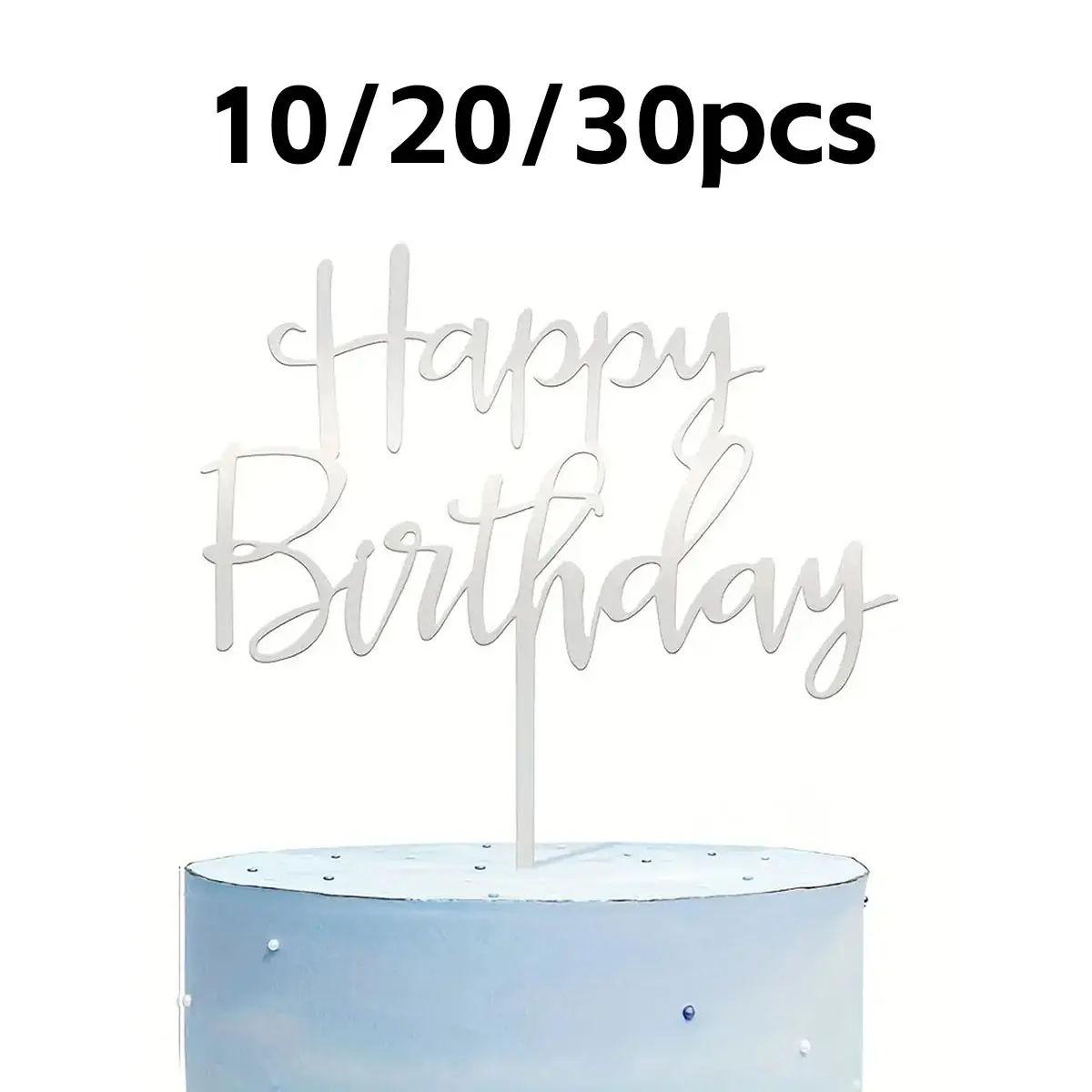 Acrylic Cake Picks Set, Birthday Party Decorations, Modern Letter Design, Mirror, Multi-Functional Cake Toppers, Perfect Gift