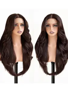 Synthetic Lace Front Wig tangle free wig Pre-Plucked Glueless Wig 1B Black Wigs For Black Women 26inch Ready to Wear Wigs Beginner Friendly Synthetic Fiber Wig