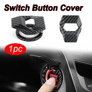 Car One-Button Start Button Decorative Sticker, Car Decorations Interior, Interior Key Button Scratch Protection Cover, Automotive Accessory, Easy Installation