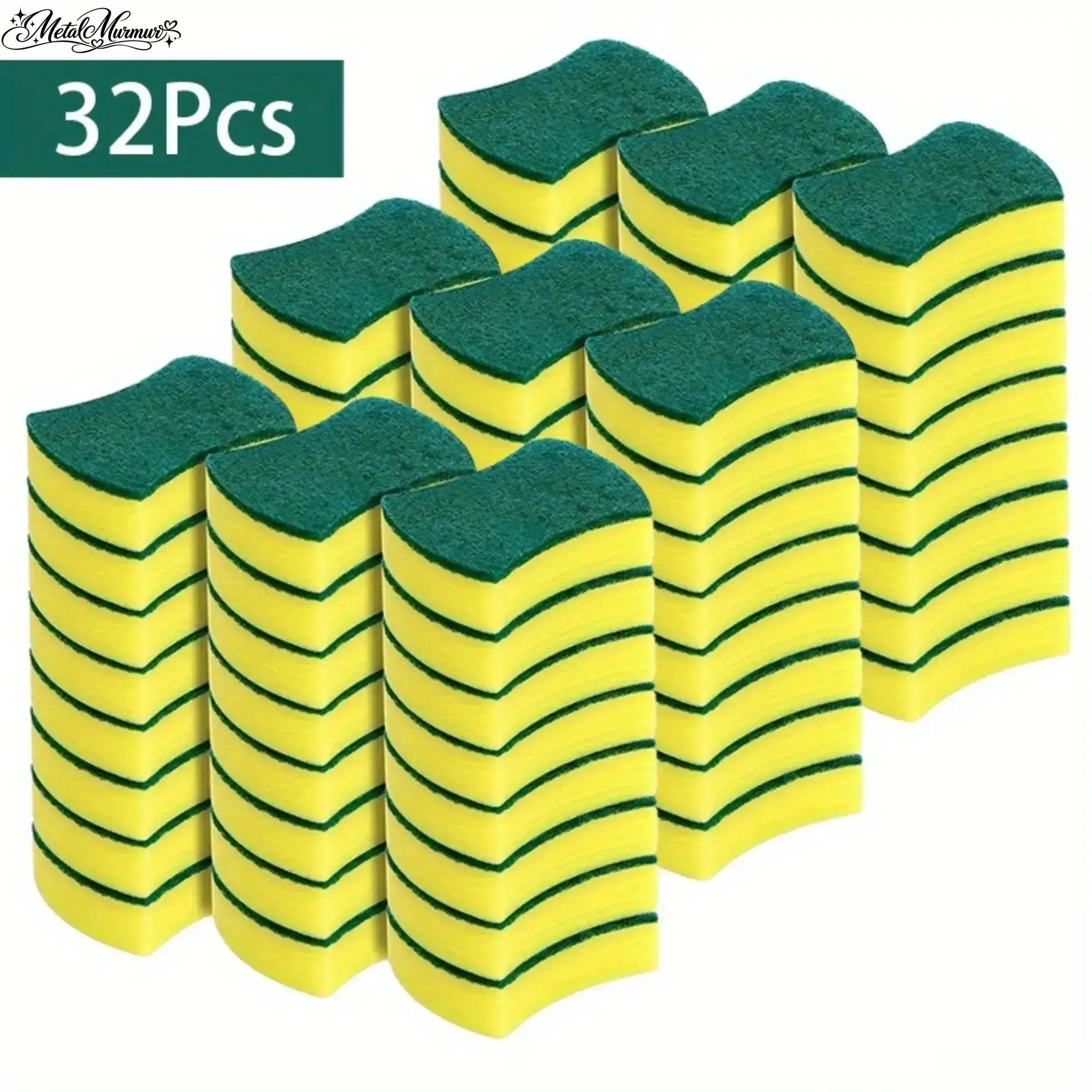 32-Pack Polyester Kitchen Cleaning Sponges & Dish Cloths - Non-Scratch Scrub Pads for Dishes, Cookware, Multi-Surface Home Kitchen Cleaning Supplies