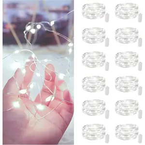12 Pack Fairy Lights Battery Operated,7ft 20 LED Waterproof Silver Wire String Lights, Firefly Starry Lights for DIY Mason Jars Wedding Table Centerpieces Party & Bedroom Decor (Cool White)fidget toys