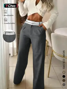 Women's High-Waisted Wide-Leg Denim Jeans, Fall New Style Loose-Fitting Straight Leg Harem Jeans, Fashion