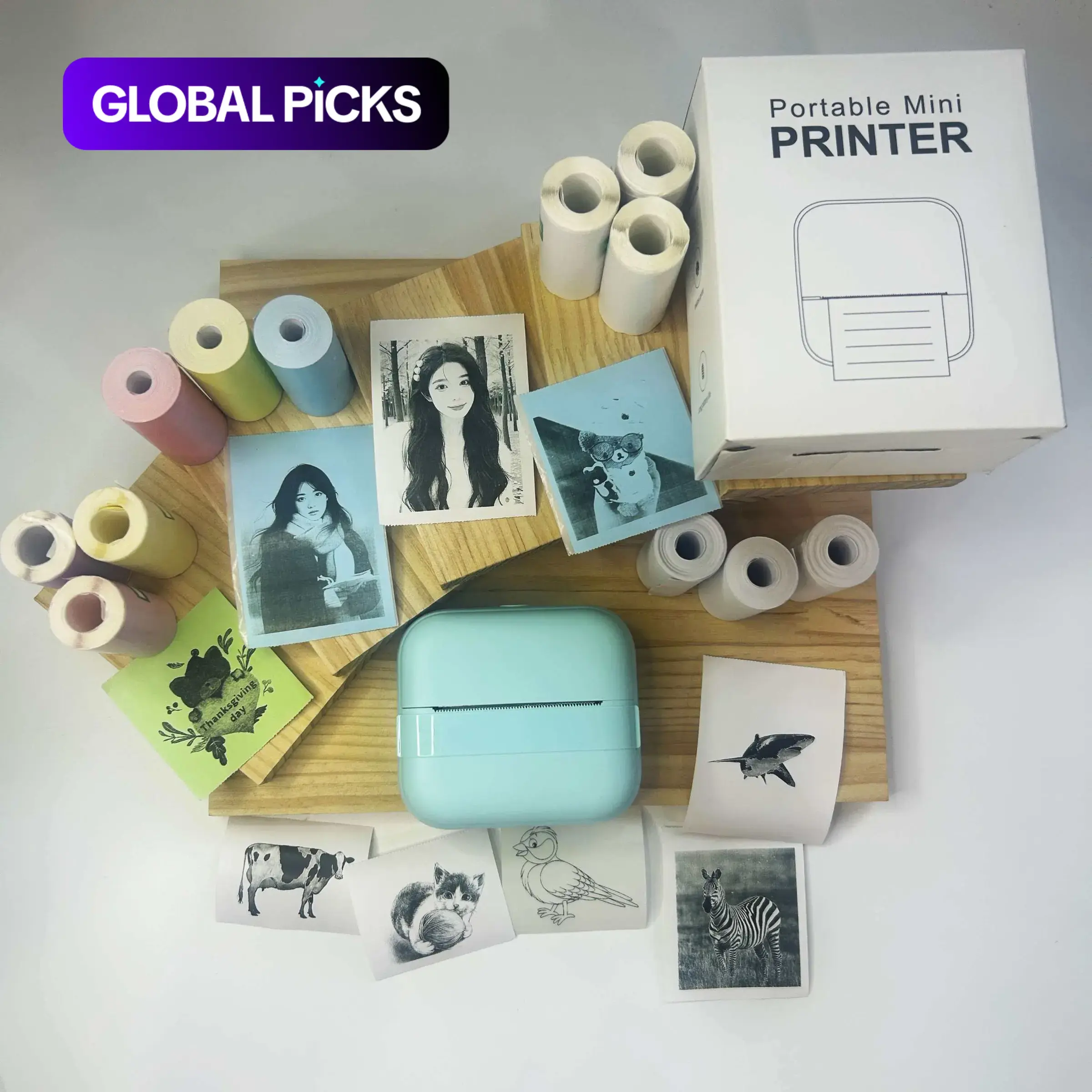 X18 Mini Portable Thermal Bluetooth-compatible Pocket Printer Set, Wireless Portable Printer, Instant Photo Printer, Print Photos Labels To-Do Lists, USB PD Charging, Lithium Ion Batteries Included #GLOBAL PICKS