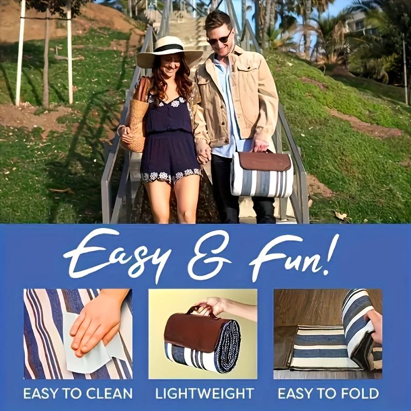 Camping picnic blanket, outdoor picnic blanket, outdoor tote bag, spring and summer camping blanket, very suitable for the beach