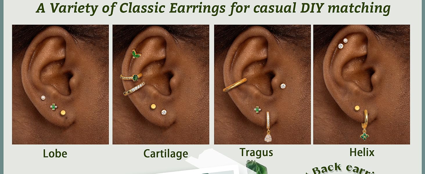 18pcs 18K Gold Plated Single Stainless Steel Flat Back Earrings Set for Women – Mix & Match Ear Piercing Jewelry Gifts (NOT Sold in Pairs) 18pcs 18K Gold Plated Single Stainless Steel Flat Back Earrings Set for Women – Mix & Match Ear Piercing Jewelry Gifts (NOT Sold in Pairs)