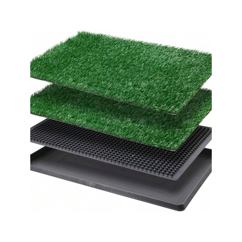 Artificial Grass Dog Potty Pad, Outdoor Pet Toilet, Easy To Clean, Odor-Proof, Indoor/Outdoor Pet Training, Random Green Artificial Grass Panels