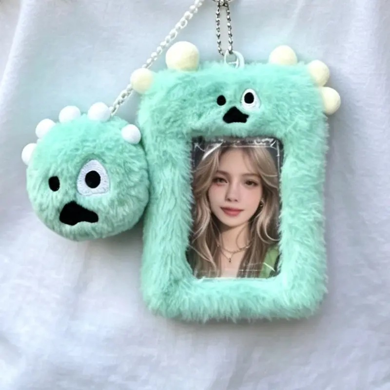 2pcs Scortisball Plush Card Holder Hanging Ornament, High Aesthetic Style, 3 Inch Small Card Photo Album Organizer, Id Badge Holder, Id Card Decoration, Badge Accessories