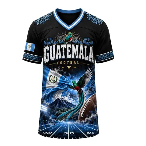 Guatemala National Team Hybrid Mesh Soccer Jersey - Sporty Jersey, V-Neck, Multi-Size Professional Football Wear for Guatemalan Pride, Soccer Mesh Jersey