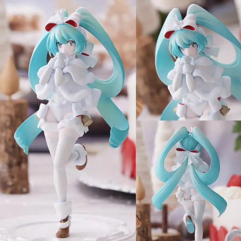 Hatsune Miku Noel Figure 19cm, Plush Dress Wish Pose, Desktop Anime Festival Ornament, Gift for Fans, PC Case Decor