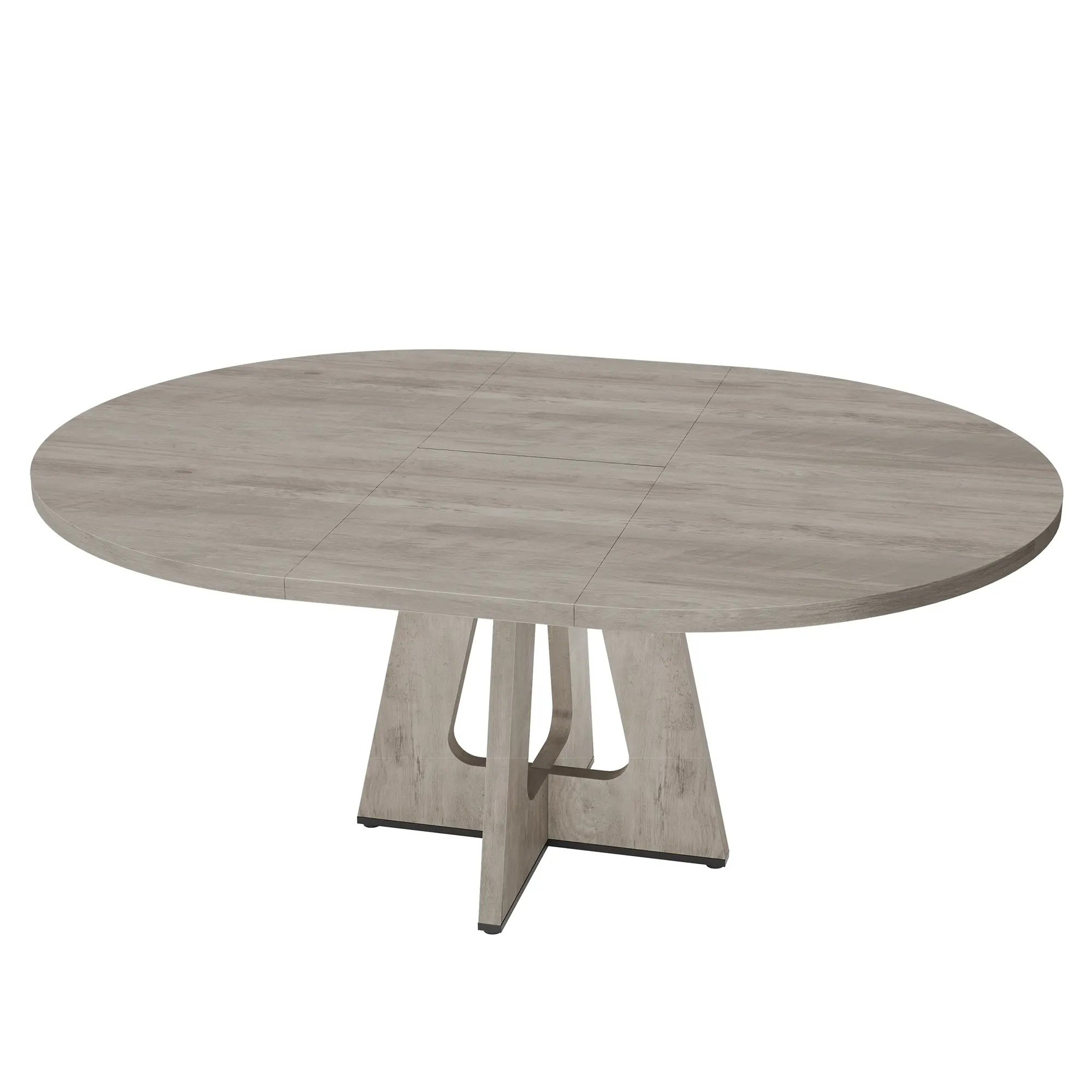 Space-Saving Extendable Round Dining Table – Modern MDF Tabletop with Durable Metal Frame – Adjustable, Multi-Functional Design – appropriate for Kitchen, Dining Room, or Living Room