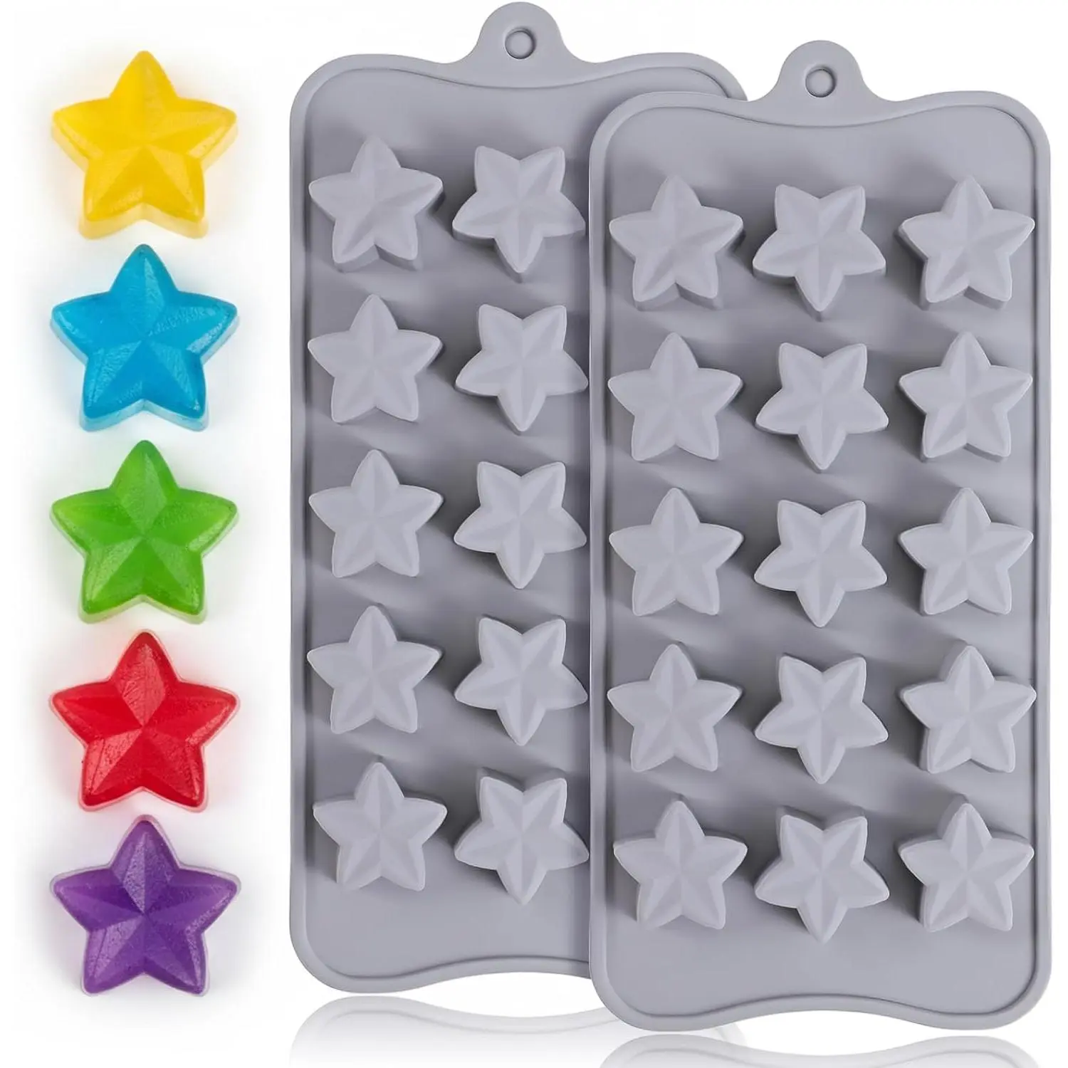 2 count   Ice Mold  Candy Mold Mini Stars Mint Molds | Small Candle Molds Stars  Tray for Cream Cheese Mint Candy Jelly Snack Making Candle Wax Melt Graduation Wedding
