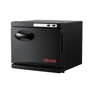 VEVOR Hot Towel Warmer, 1.76 gal Small Towel Warmer Cabinet with Clip Stainless Steel Rack, Holds up 12 Towels, Portable All-Round Heating Cabinet for Spa, Barber, Manicures, Massage, Salon, Black