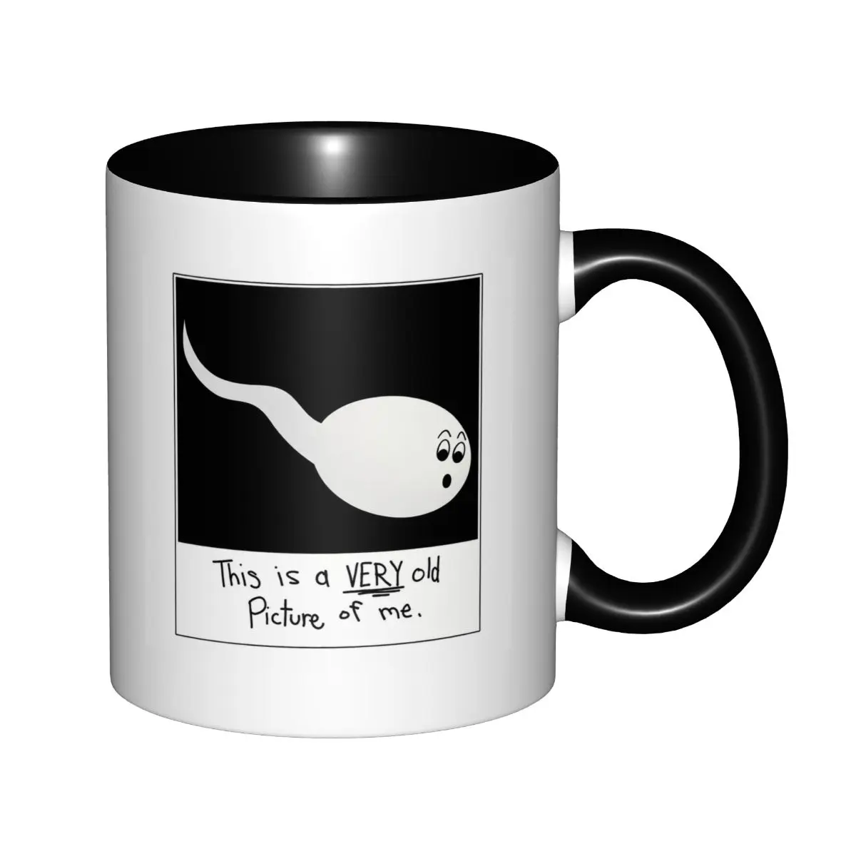 11oz Classic Ceramic Coffee Mug - Funny Sarcastic "This Is A Very Old Picture Of Me" Graphic, Curved Cup, Heat-Safe Drinkware, Gift-Ready Kitchenware, Printed