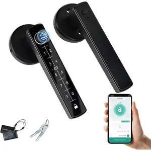 Door Lock, 5 in 1 Biometric Door Lock with, APP/IC Card//Code/Key Unlock for Home Bedroom Apartment