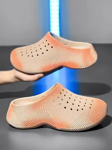 Summer essential breathable non-slip casual waterproof wear-resistant hole shoes 3D printing fashion commuter student sandals and slippers