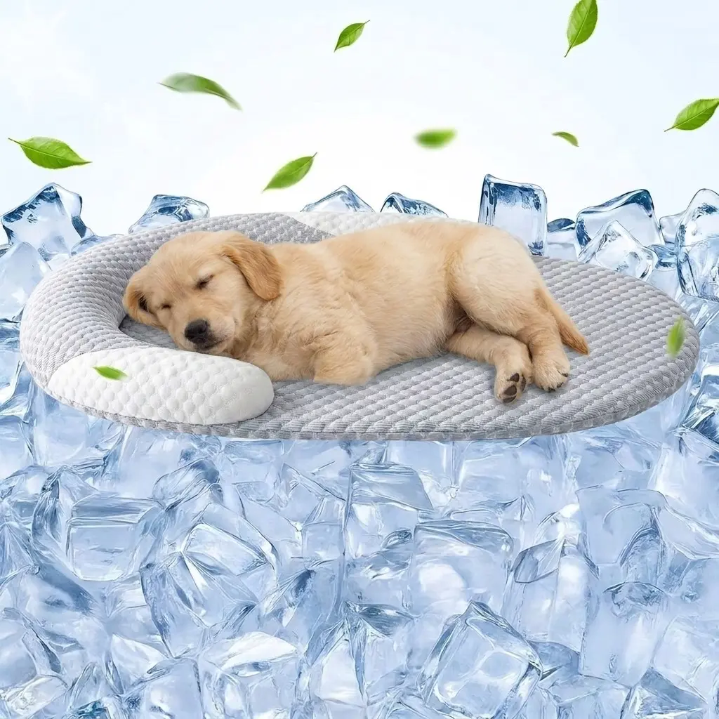 Pet Cooling Mat for Dogs & Cats, Long-Lasting Summer Cooling Pad for Small Medium Large Pets, Ice Silk Waterproof Non-Slip Washable Indoor Outdoor Home Pet Bed
