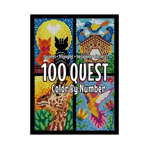 100 Quest Color by Number Coloring Book, 204 Pages, Pixel Art Secret Coloring Book, Adult Coloring Album, Bestseller in Europe and America