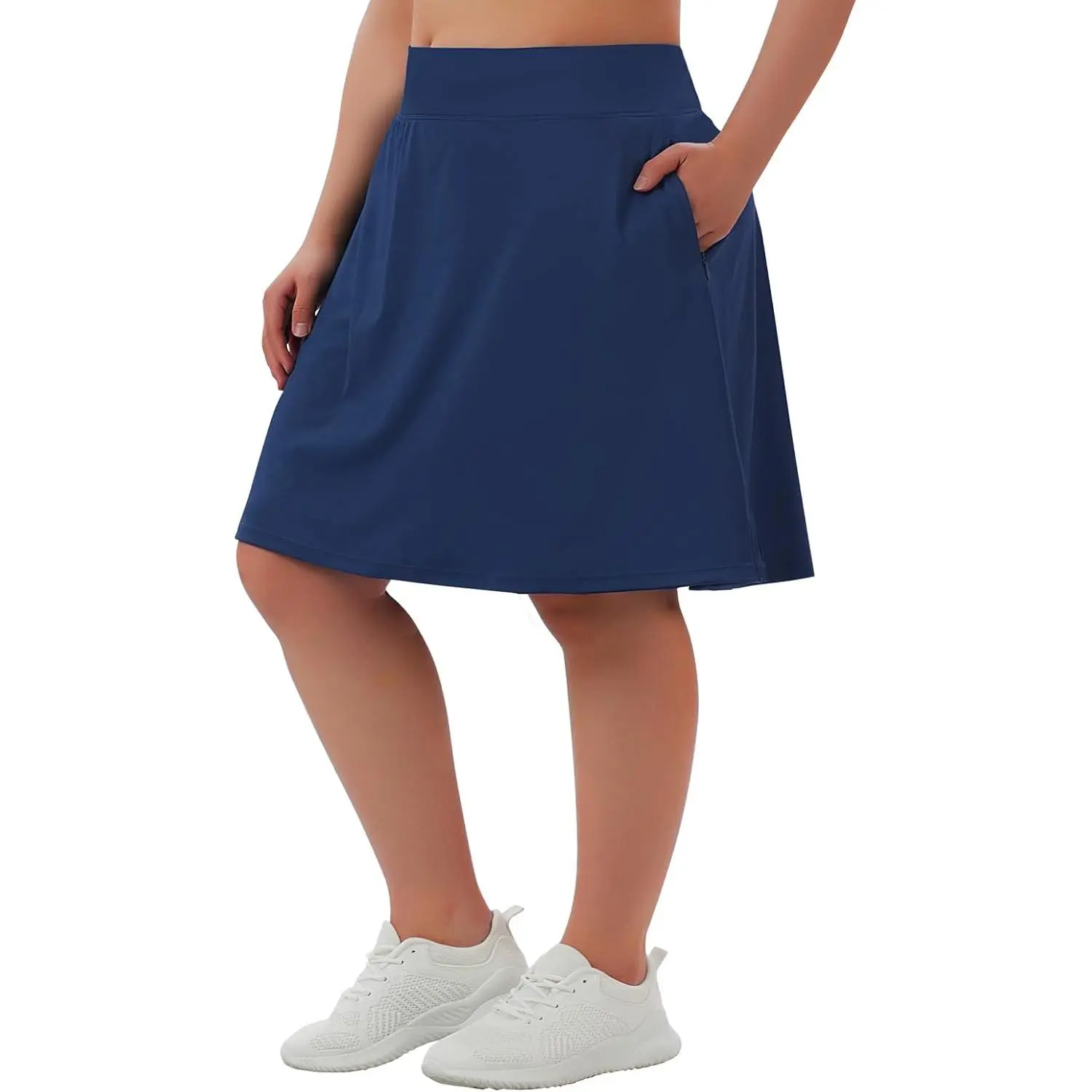 Women's Plus Size Skort Skirts Modest Knee Length Athletic Golf Tennis Skirt with Pockets