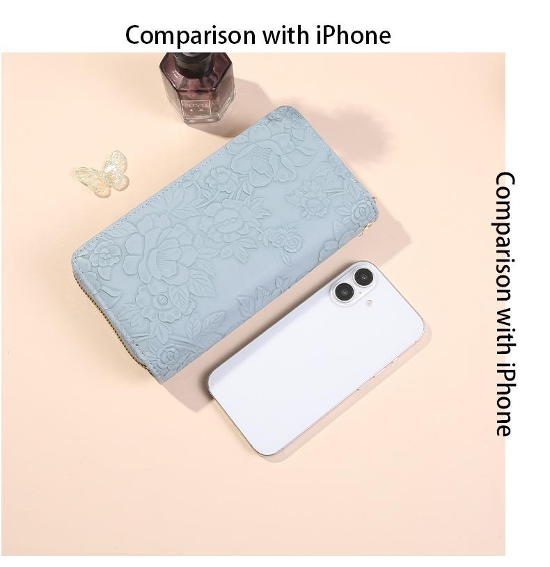 Long Wallet for Women, Large Capacity Zipper Clutch Wallet with Phone Pocket, Stylish Double Layer Wristlet Purse, Lightweight Daily Wallet for Travel, Shopping and Gifts