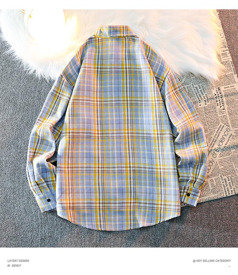 2026 Black and White Plaid Shirt Men's Fashion Casual Skin-Friendly Versatile Trendy Style 5color Options