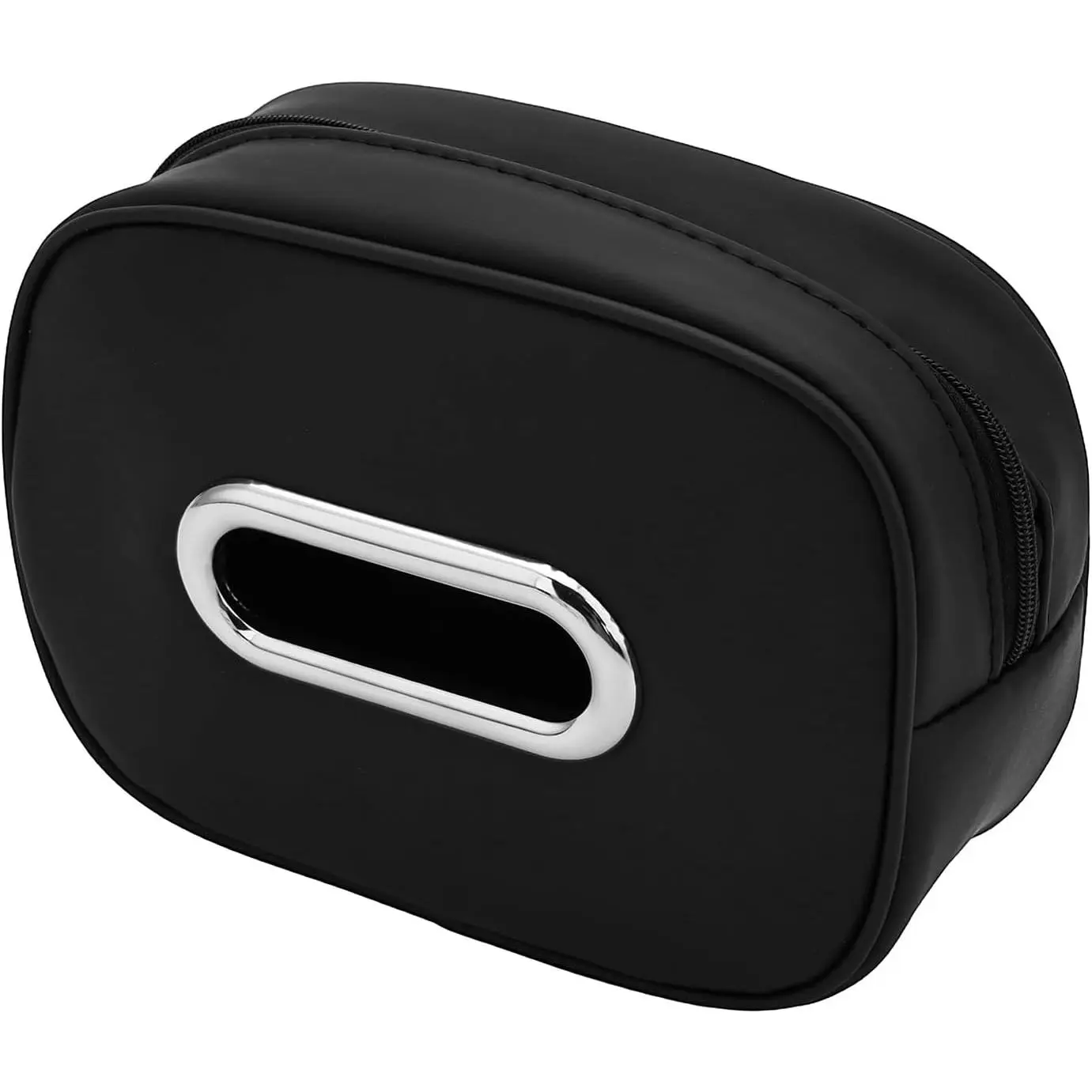 PU Leather Compact Automotive Tissue Holder with Sponge Cushion, 100-Sheet Large Capacity, Smooth Retrieval, Easy Installation for Car Seat/Headrest/Center Console
