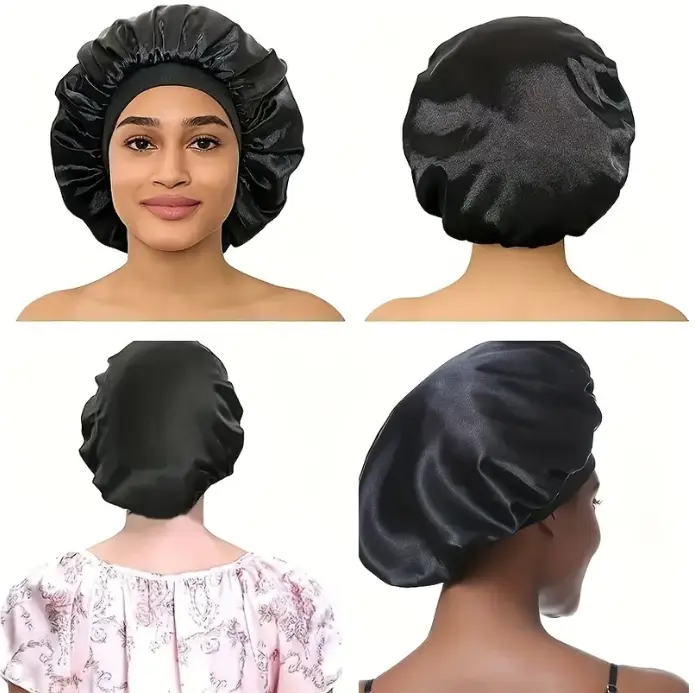 A Satin Sleep Cap, Suitable for Sleep And Showering, a Reusable Hair Care Cap for Women'S Daily Hair Care Haircare Heatless