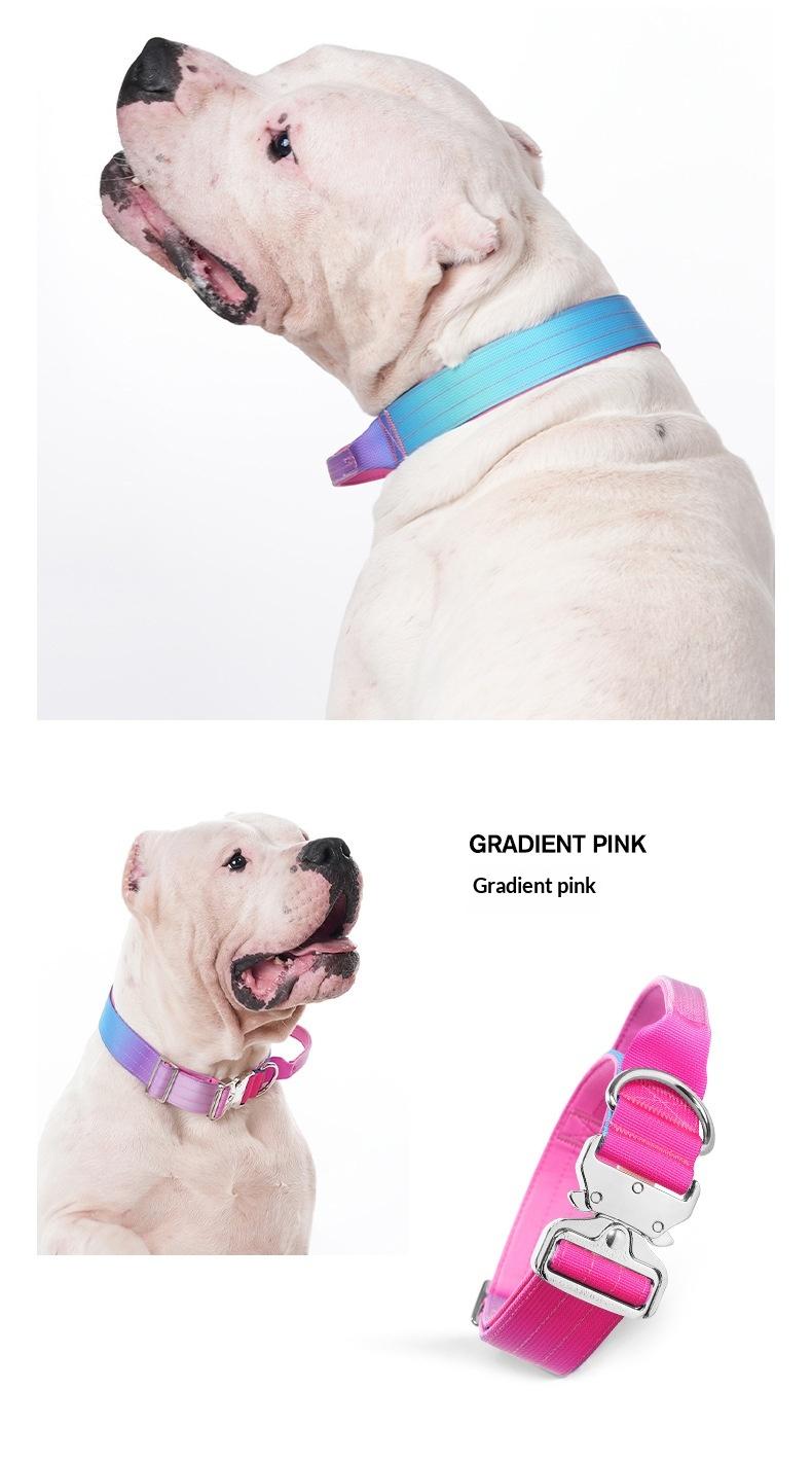 Heavy Duty Tactical Dog Collar with Handle, Adjustable Gradient Pet Collar for Medium Large Dogs