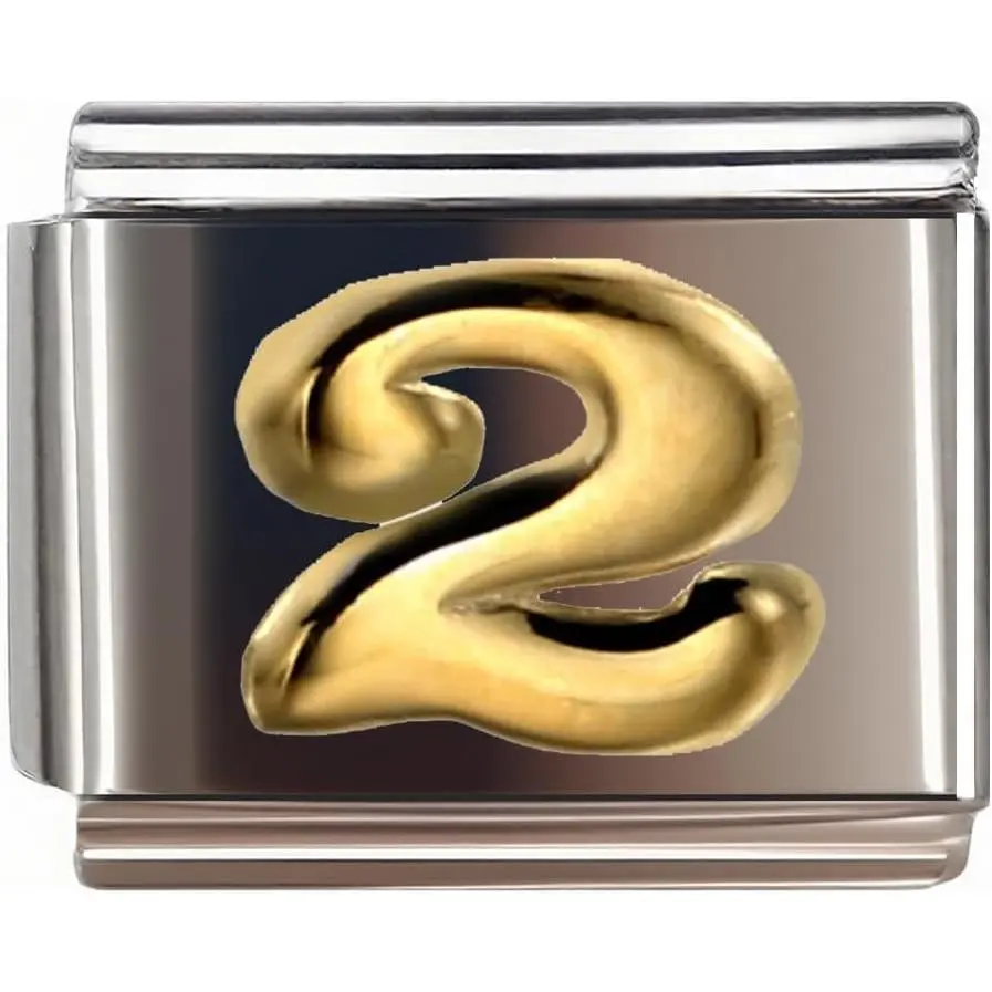 9MM Golden Number  for Italian  Bracelet,DIY Italian Module Chain for Women