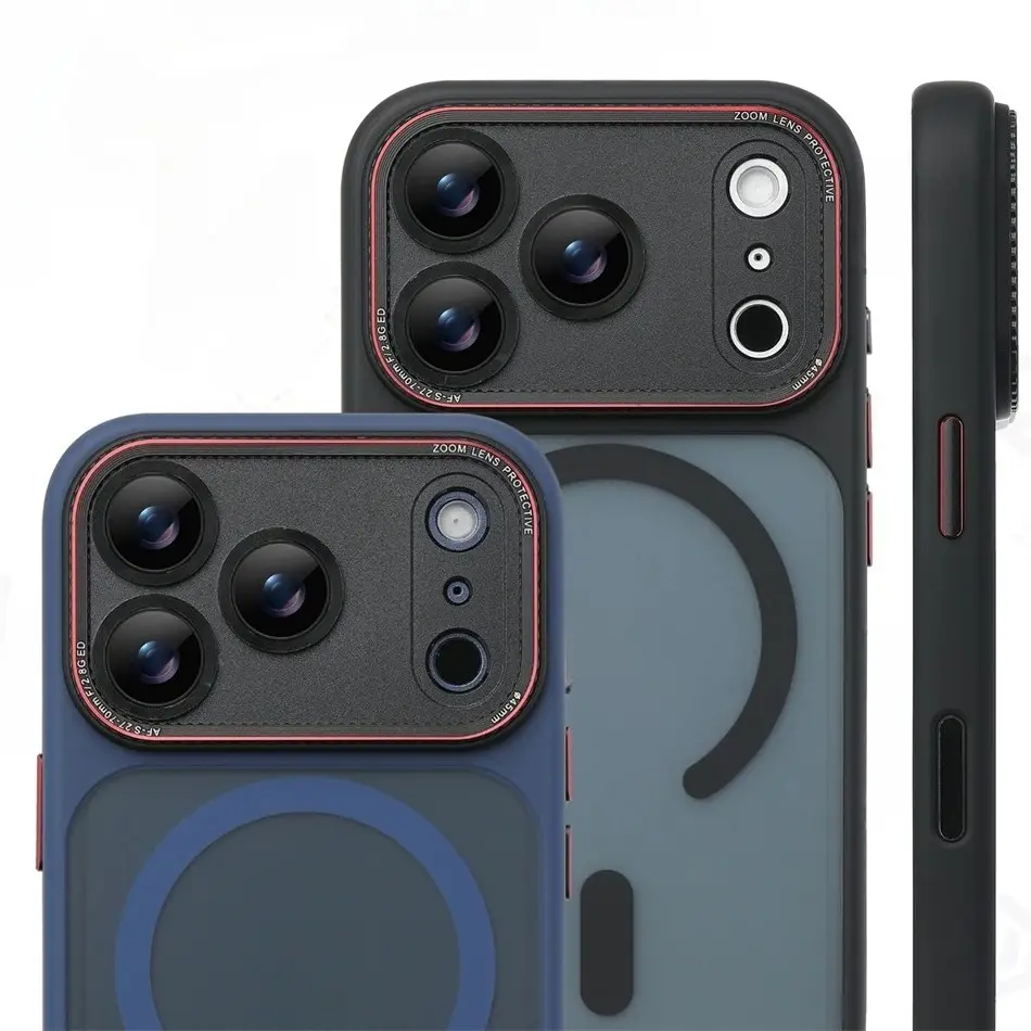 Luxury Magnetic Camera Bumper Protection Case For iPhone 17 16 15 14 Pro Max Wireless Charging Shockproof Hard Matte Clear Cover