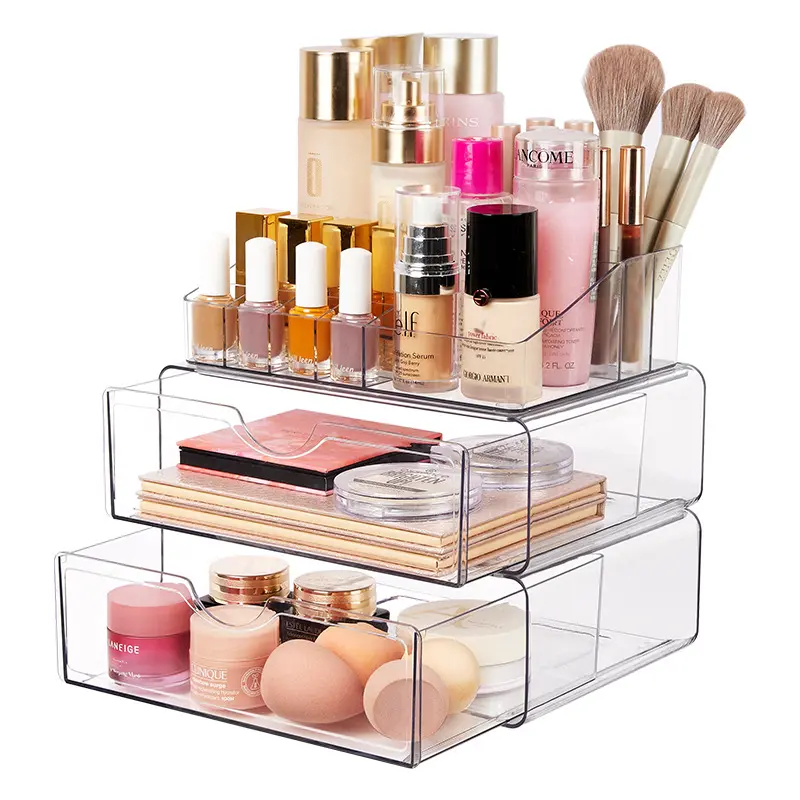 Acrylic Makeup Organizer, 3-Tier Transparent Cosmetic Storage Display for Vanity, Skincare & Perfume Display Rack