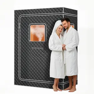Upgraded 2 Person Sauna Box,Portable Sauna with 4L 1500W Steamer,Explosion Zroof Zip,99 Mins Timer,for Home Steam Spa