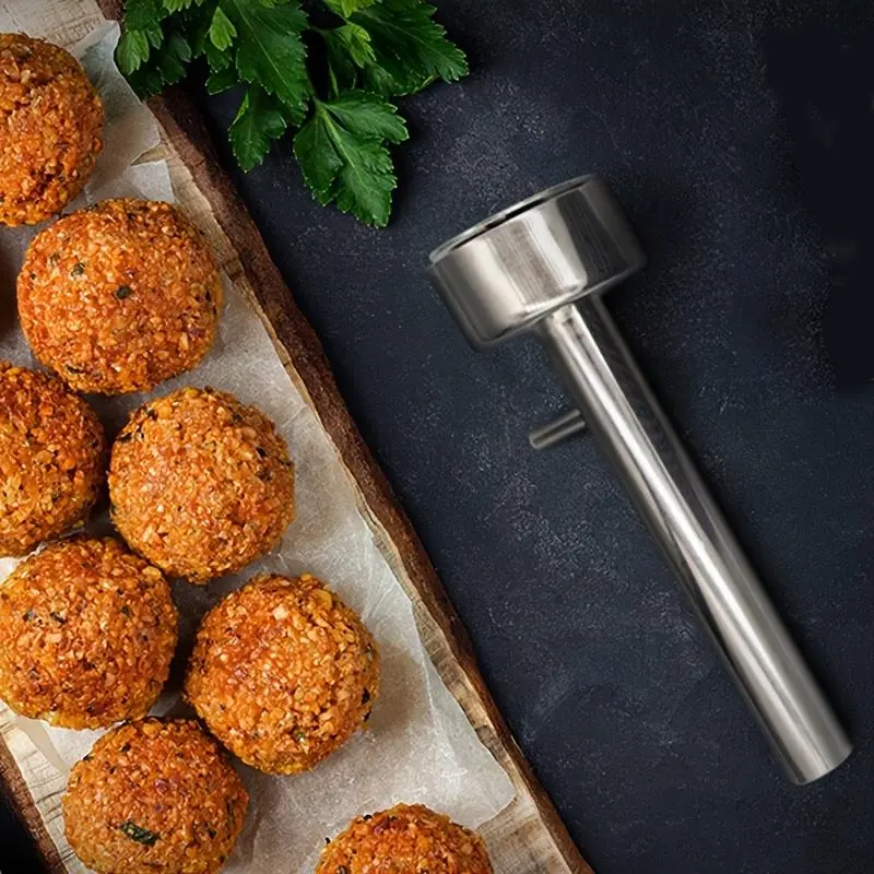Stainless Steel Multifunctional Round Meatball Press Mold (1pc, 1.97in) - Non-Stick, Easy-to-Clean Household Kitchen Gadget for Cooking Middle Eastern Cuisine, Falafel, Rice Balls