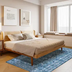 GARVEEOriental Traditional and Runner Rugs - Non-Slip, Washable, Low-Pile Vintage Style Carpets, Stain Resistant, Suitable for Bedroom, Living Room, Office, Hallway, Kitchen