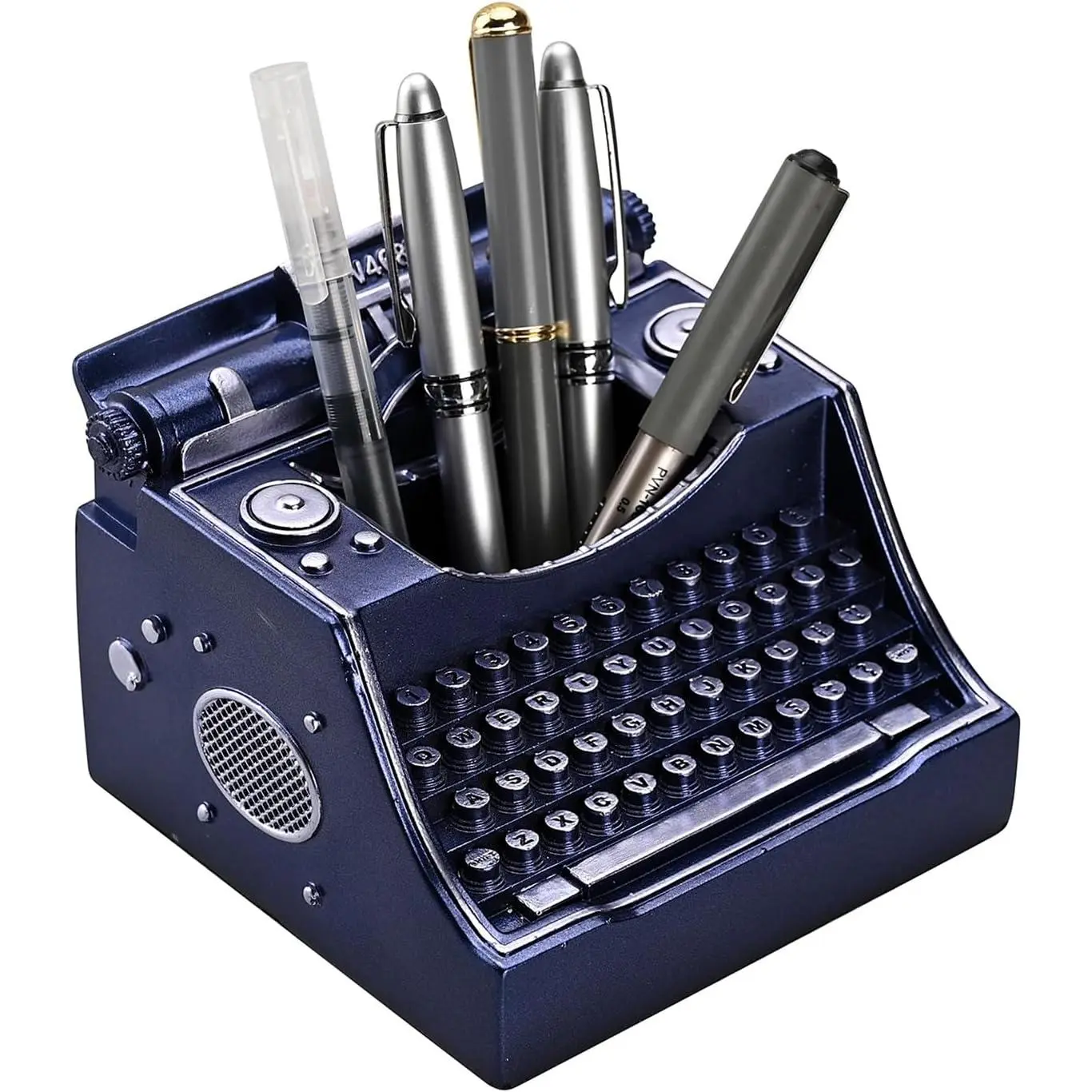 Retro Typewriter Pen Holder Desk Organizers for Writer's Blue | Decorative  pencil holders desktop accssories  cool gifts suitable for offices, study and living room